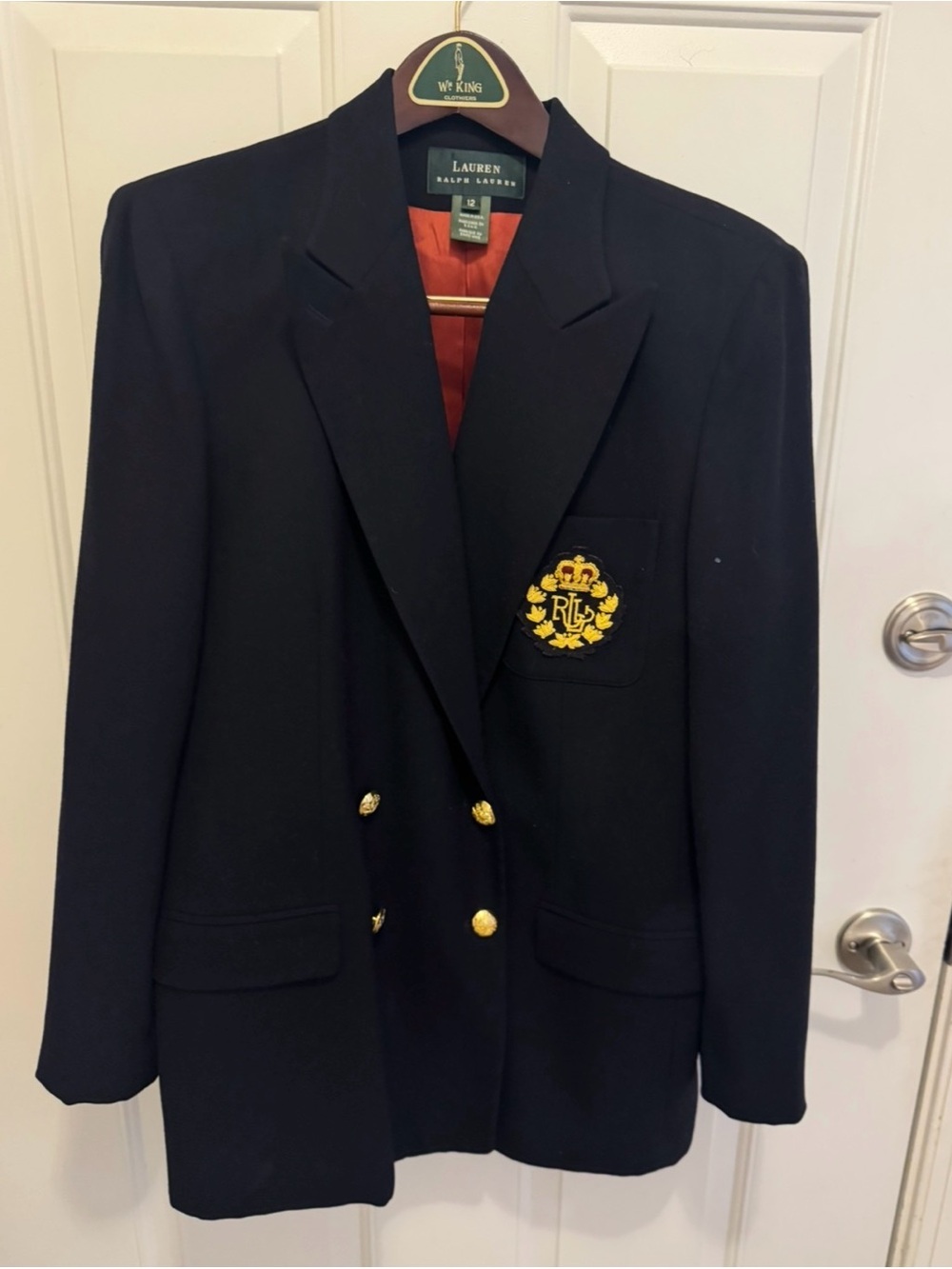 Polo by Ralph Lauren Navy Double-Breasted Blazer with Gold Crest